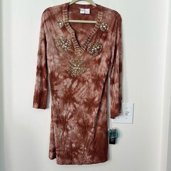 INC BEACH Tye-Dye Sequined Swim Cover-Up XL - Picture 1 of 7